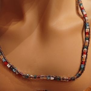 SALE: Elegant Multi-Stone Glass Bead Necklace